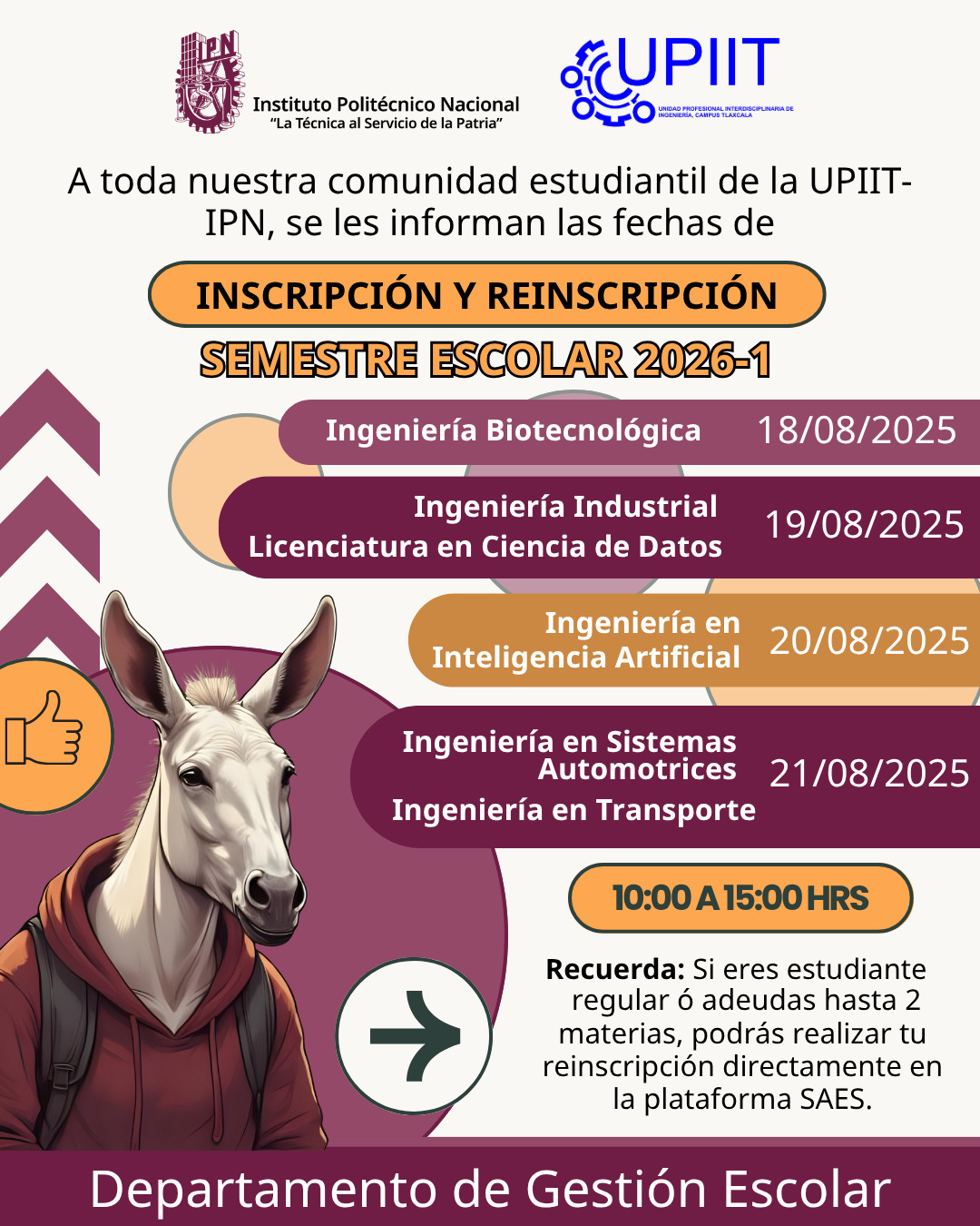 inscripción y reinscripción 2026-1